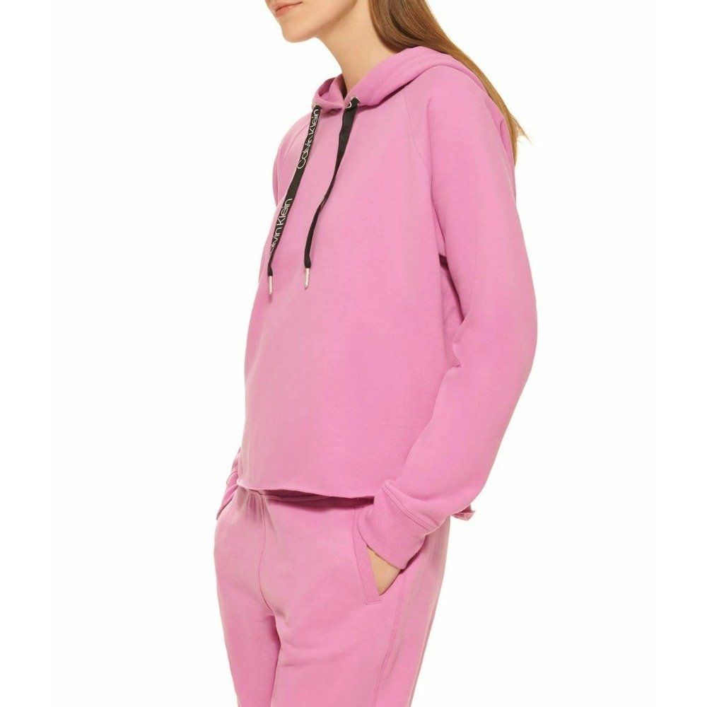 CALVIN KLEIN women jacket hoodie CJMT8785 FNH pink cotton blend sz S $59.50